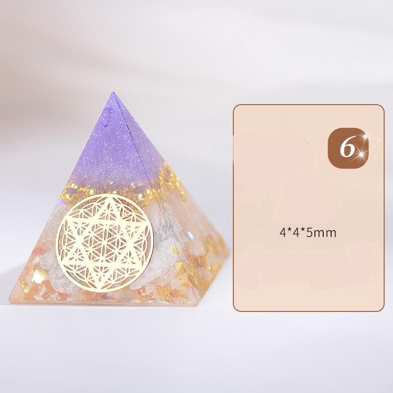 Orgone Pyramid EMF Protection Energy Generator Flower of Life Orgonite Pyramid