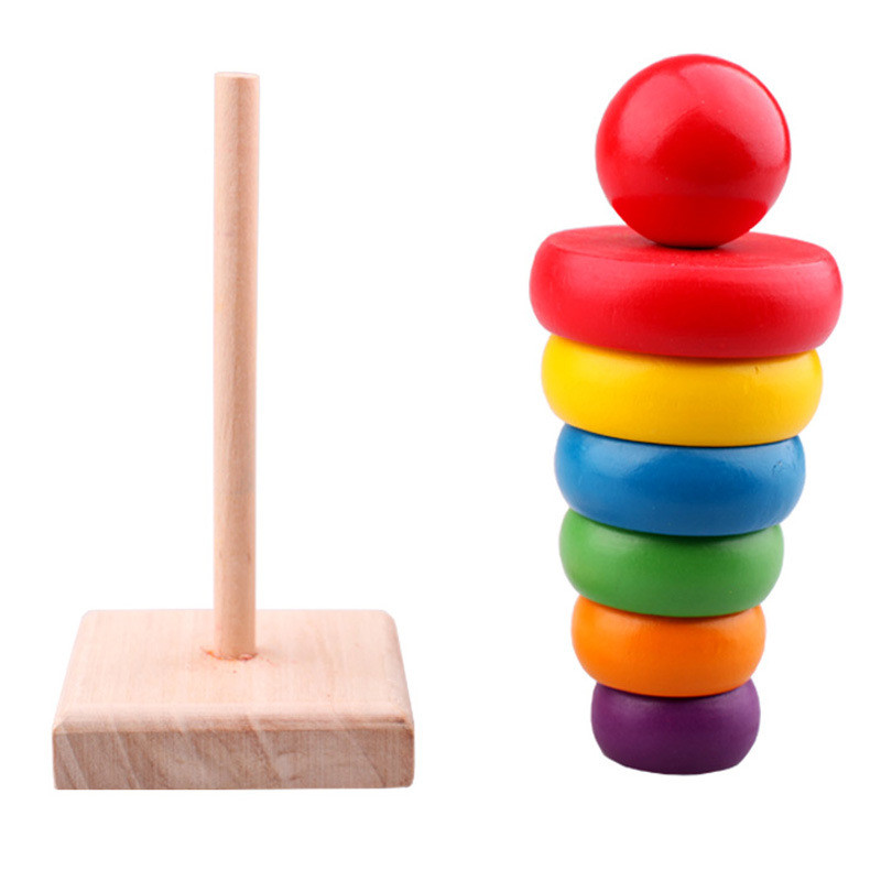 Colorful Wooden Rainbow Stacker kids toy: Inspire creativity and motor skills—available in-store! image 1