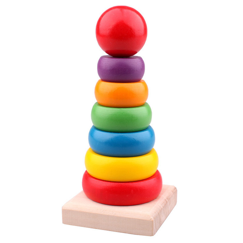 Colorful Wooden Rainbow Stacker kids toy: Inspire creativity and motor skills—available in-store! image 5