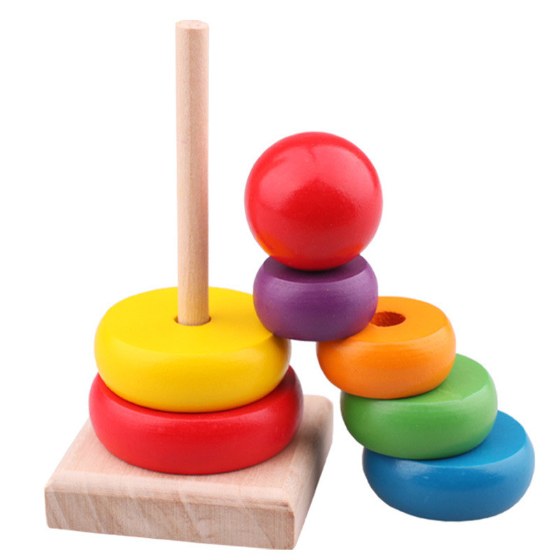 Colorful Wooden Rainbow Stacker kids toy: Inspire creativity and motor skills—available in-store! image 2