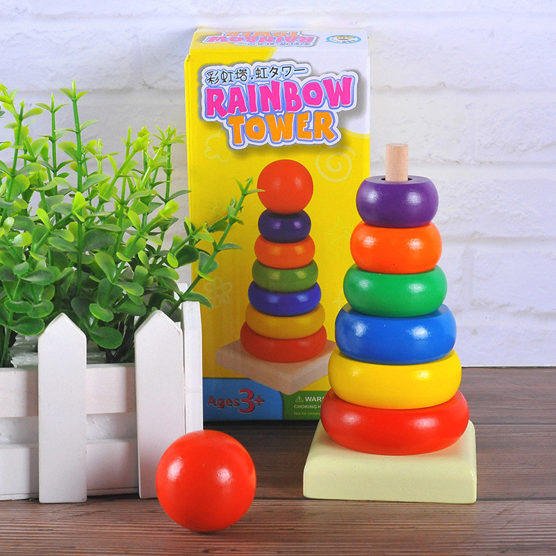 Colorful Wooden Rainbow Stacker kids toy: Inspire creativity and motor skills—available in-store! image 3