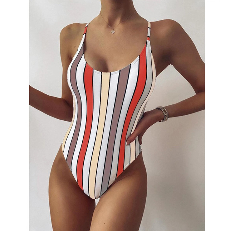 Bnoli Sunset Dreams Multicolor Striped Swimsuit