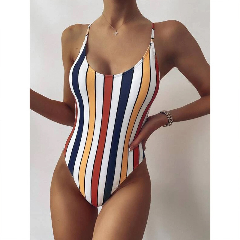 Bnoli Sunset Dreams Multicolor Striped Swimsuit