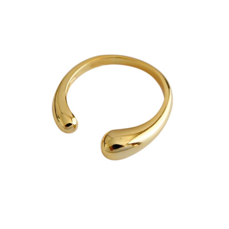 1620717090064 Gold Metal Brass Plated Balls Geometric Square Adjustable Opening Rings for Women