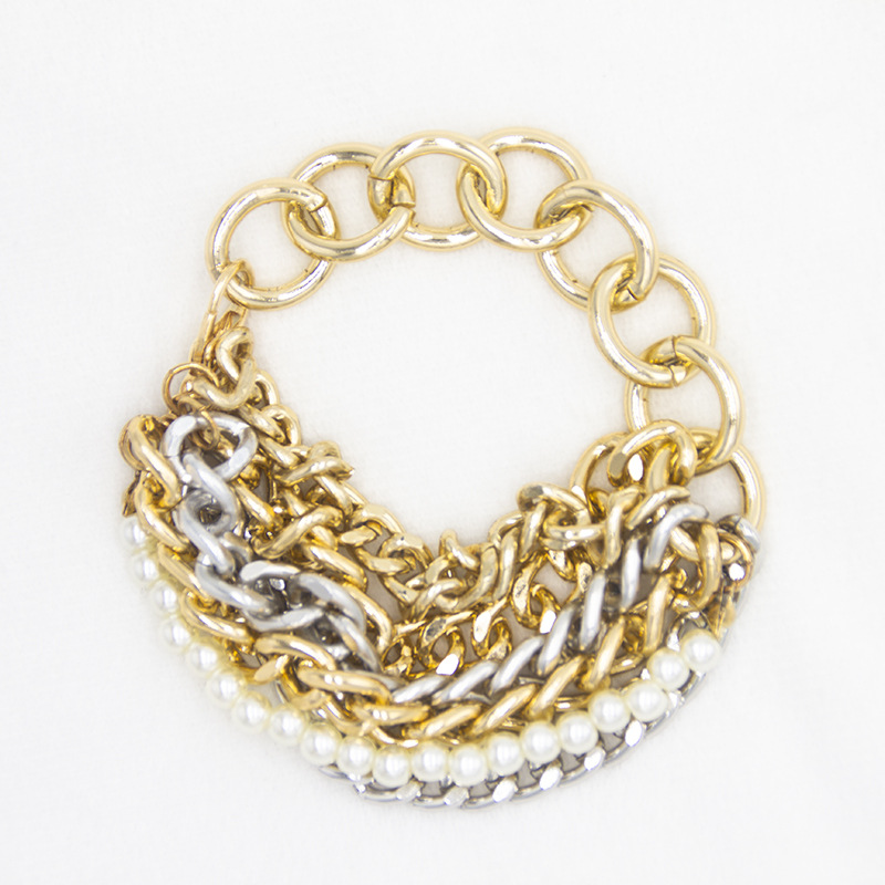 Women's Palace Pearl Bracelet Gold and Silver Mixed Color Multilayer Bracelet 2 1620723011397 Women's Palace Pearl Bracelet Gold and Silver Mixed Color Multilayer Bracelet