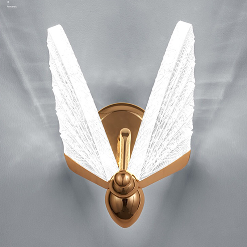 Front View of Modern Minimalist Butterfly Shaped Creative Art Wall Lamp