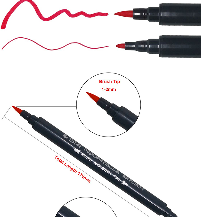 STA 3110 80 Color Dual Head Watercolor Brush Markers Pen Sketch Drawing  Paint Manga Art Supplies (36 Color Set)