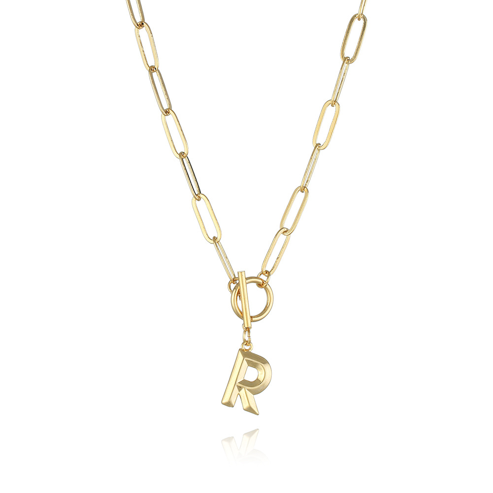 1620996407466 Letter Necklace Real Gold Plated Trend Hip Hop Necklace