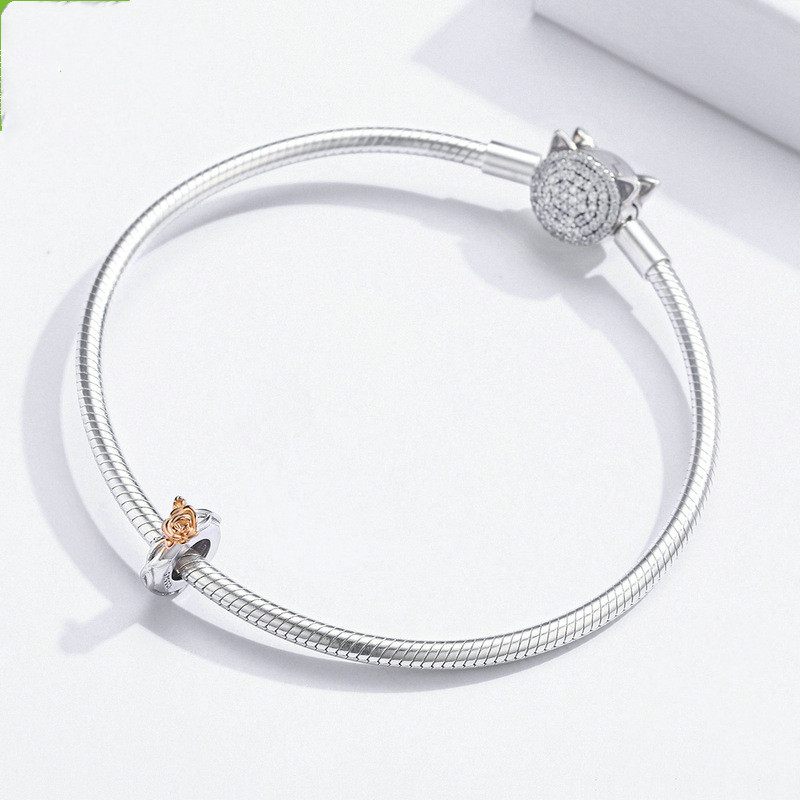 1621040992798 Silver Charm Original Rose S925 Silver Beads Valentine'S Day Lovers' Gold Plated Rose Bracelet Beads Bsc146