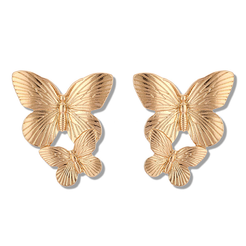 New European And American Creative Alloy Double Butterfly Earrings Retro Gold Exaggerated Size Butterfly Earrings Earrings Women 5 1621233661147 New European And American Creative Alloy Double Butterfly Earrings Retro Gold Exaggerated Size Butterfly Earrings Earrings Women