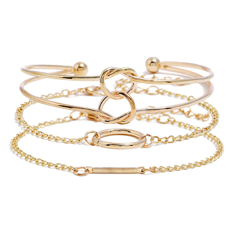 1621329470953 Ring Circle Gold Plated Bracelet Bracelet Three-piece Set Bracelet