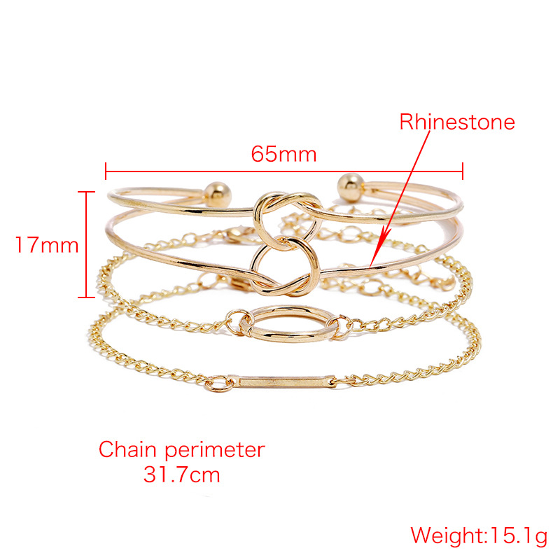 1621329470972 Ring Circle Gold Plated Bracelet Bracelet Three-piece Set Bracelet