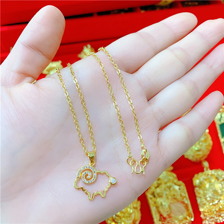 Sand Gold All-Match Gold-Plated Necklace Gold Color 1 1621587592767 Sand Gold All-Match Gold-Plated Necklace Gold Color