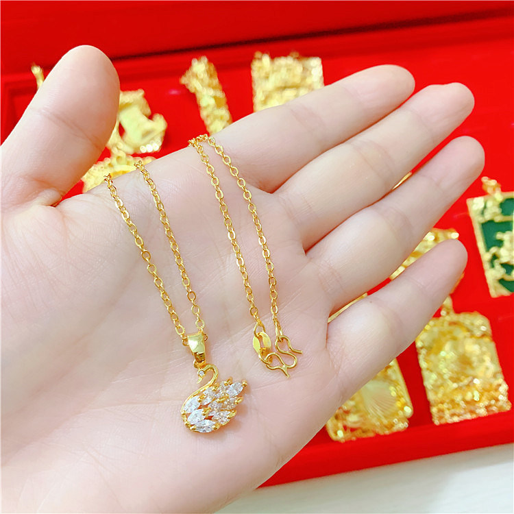 Sand Gold All-Match Gold-Plated Necklace Gold Color 5 1621587592786 Sand Gold All-Match Gold-Plated Necklace Gold Color