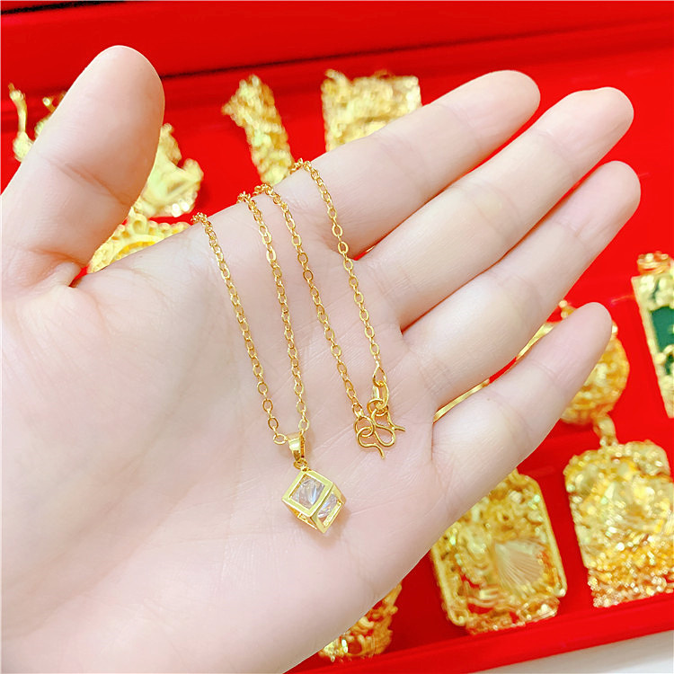 Sand Gold All-Match Gold-Plated Necklace Gold Color 9 1621587593080 Sand Gold All-Match Gold-Plated Necklace Gold Color