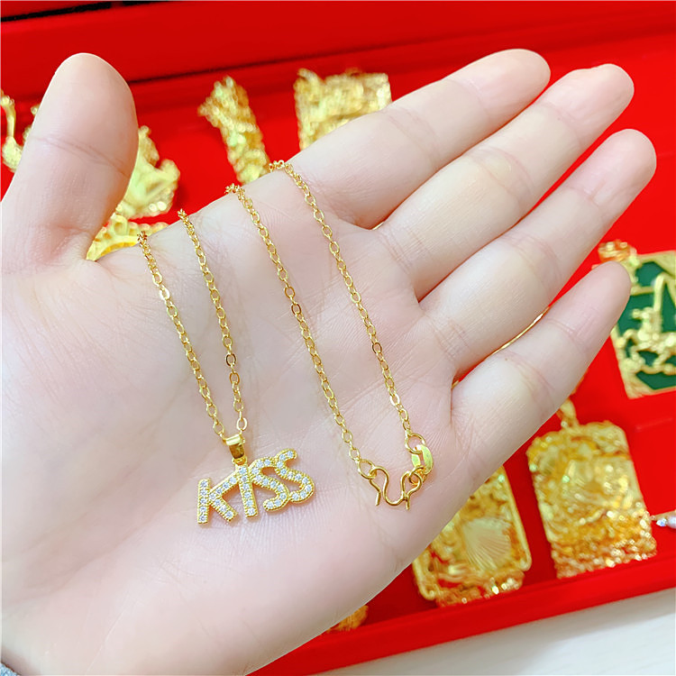 Sand Gold All-Match Gold-Plated Necklace Gold Color 10 1621587593083 Sand Gold All-Match Gold-Plated Necklace Gold Color