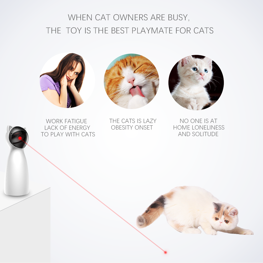  Cat Pet LED Laser Funny Toy Smart Automatic Cat Exercise Training