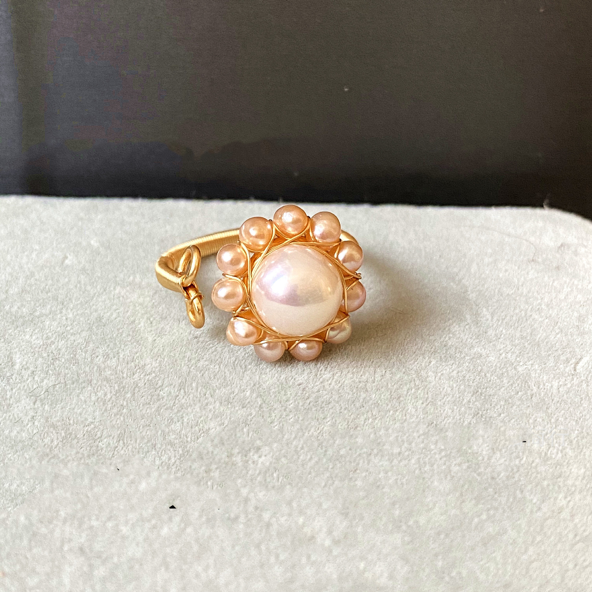 14k Gold Winding Handmade Ring Kitten Cute Natural Aquamarine Pearl Strawberry Crystal Ring Ring 1 1622196237238 14k Gold Winding Handmade Ring Kitten Cute Natural Aquamarine Pearl Strawberry Crystal Ring Ring