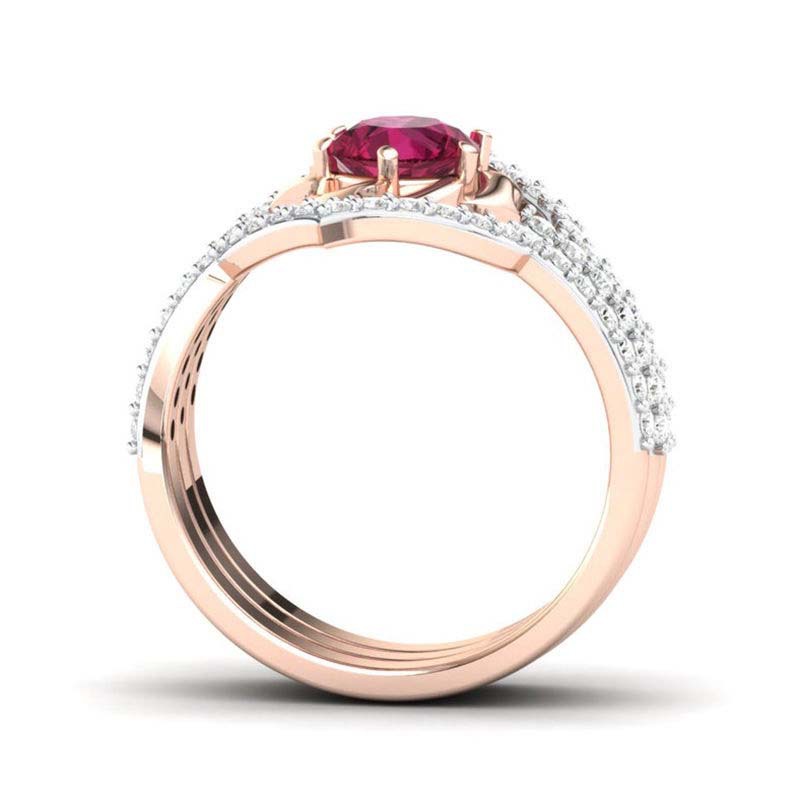 Hecheng Wish New European And American Fashion Ladies Ring Rose Gold Ruby Flower With Diamond Ring 5 1622883107360 Hecheng Wish New European And American Fashion Ladies Ring Rose Gold Ruby Flower With Diamond Ring