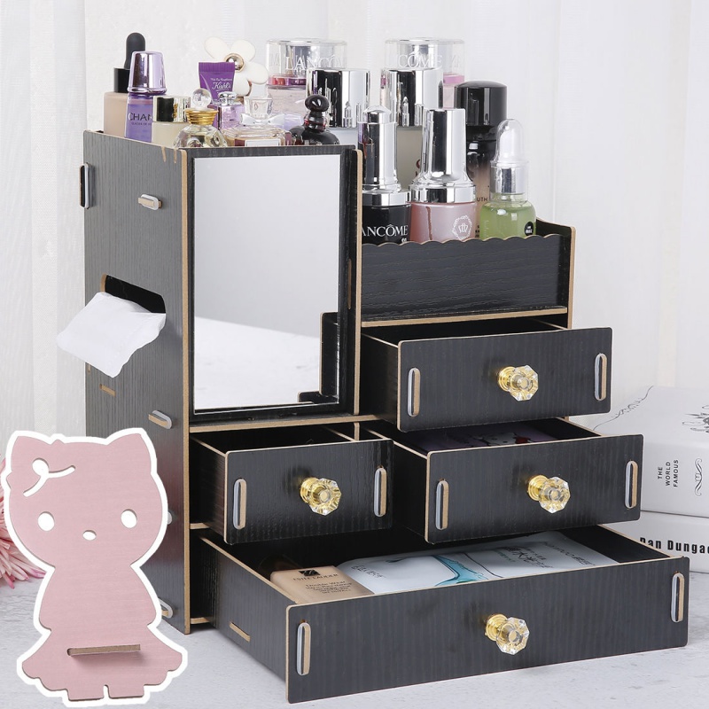 Transparent Makeup Organizer Cosmetic Storage Box Drawer Desktop