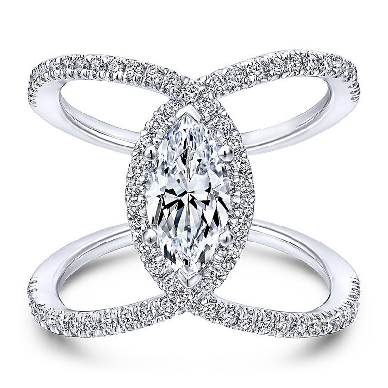 1622966595863 Double C-shaped Horse Eye Zircon Ring Popular Diamond Hand Jewelry