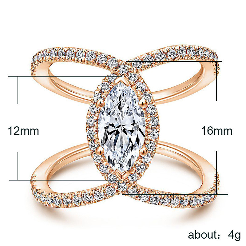 1622966595865 Double C-shaped Horse Eye Zircon Ring Popular Diamond Hand Jewelry