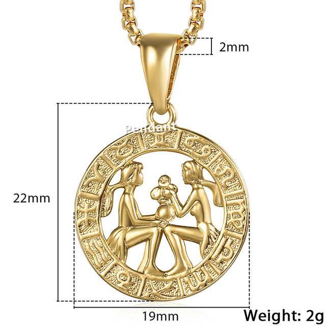 Men's Women's 12 Horoscope Zodiac Sign Gold Pendant Necklace 4 1623738549398 Men's Women's 12 Horoscope Zodiac Sign Gold Pendant Necklace