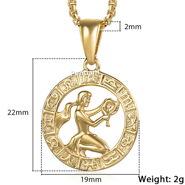 Men's Women's 12 Horoscope Zodiac Sign Gold Pendant Necklace 5 1623738549714 Men's Women's 12 Horoscope Zodiac Sign Gold Pendant Necklace
