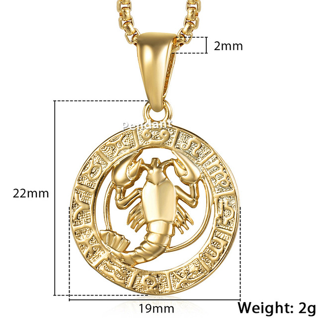 Men's Women's 12 Horoscope Zodiac Sign Gold Pendant Necklace 8 1623738549716 Men's Women's 12 Horoscope Zodiac Sign Gold Pendant Necklace