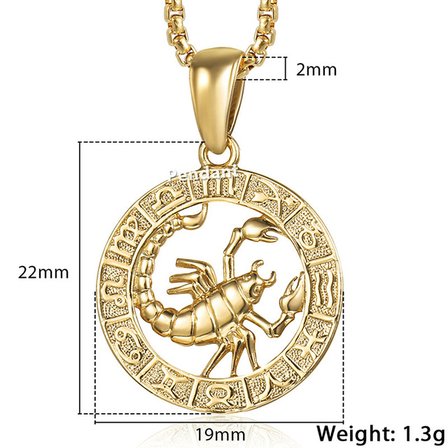 Men's Women's 12 Horoscope Zodiac Sign Gold Pendant Necklace 9 1623738549720 Men's Women's 12 Horoscope Zodiac Sign Gold Pendant Necklace