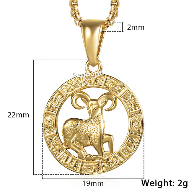 Men's Women's 12 Horoscope Zodiac Sign Gold Pendant Necklace 10 1623738549724 Men's Women's 12 Horoscope Zodiac Sign Gold Pendant Necklace