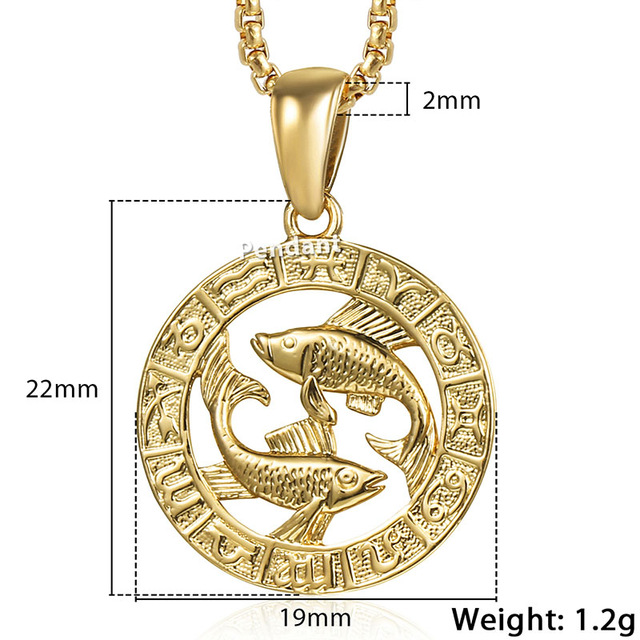 Men's Women's 12 Horoscope Zodiac Sign Gold Pendant Necklace 11 1623738549725 Men's Women's 12 Horoscope Zodiac Sign Gold Pendant Necklace