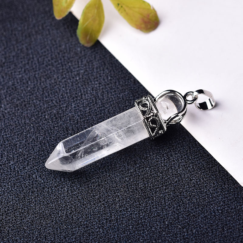 1PC Natural Crystal Amethyst Pendant Fashion Simple Reiki Point Raw Gem Necklace