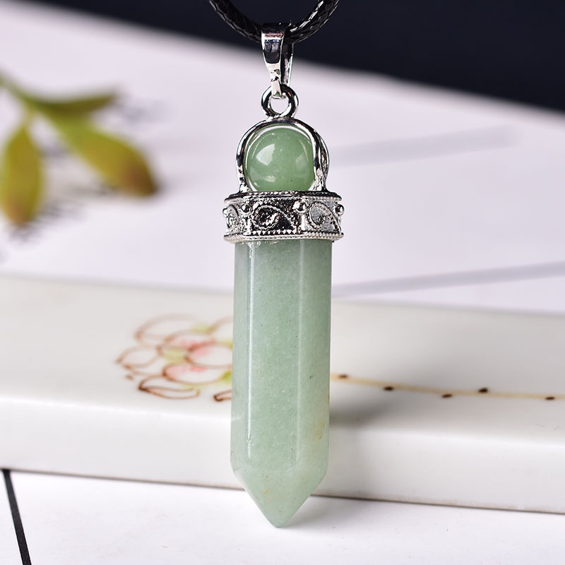 1PC Natural Crystal Amethyst Pendant Fashion Simple Reiki Point Raw Gem Necklace