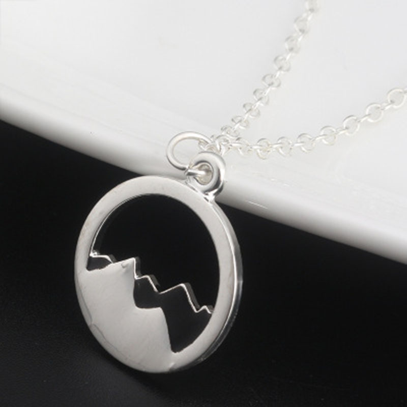 1623900346414 Wish card alloy necklace women men mountain peak sun gold color silver color pendant necklace engagement jewelry