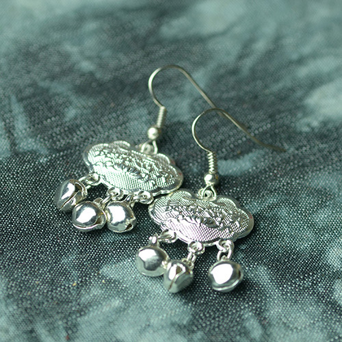 1623904716134 Ethnic Style Handmade Life Lock Safe And Auspicious Miao Silver Earrings
