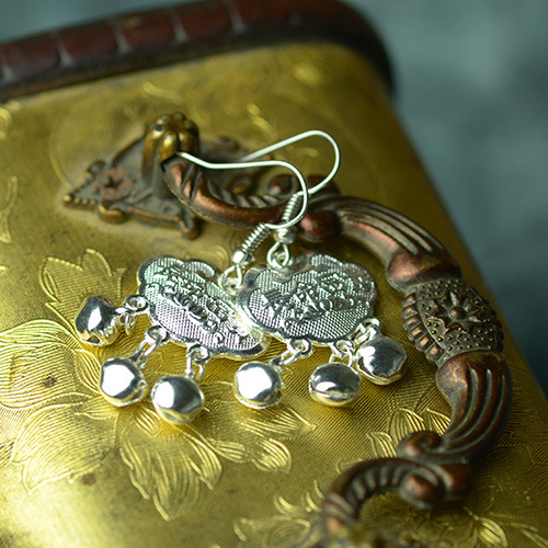 1623904716175 Ethnic Style Handmade Life Lock Safe And Auspicious Miao Silver Earrings