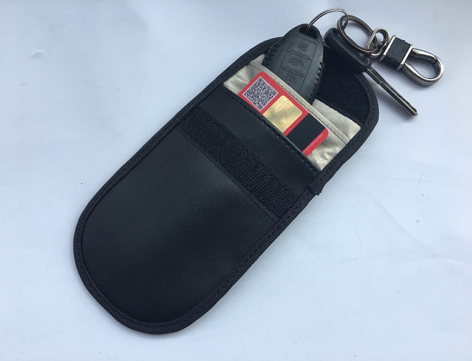 Car Keyless Home Storage Bags Organization Phone Car Key Keyless Entry Fob Signal Guard Blocker Black Faraday Bag                (6)