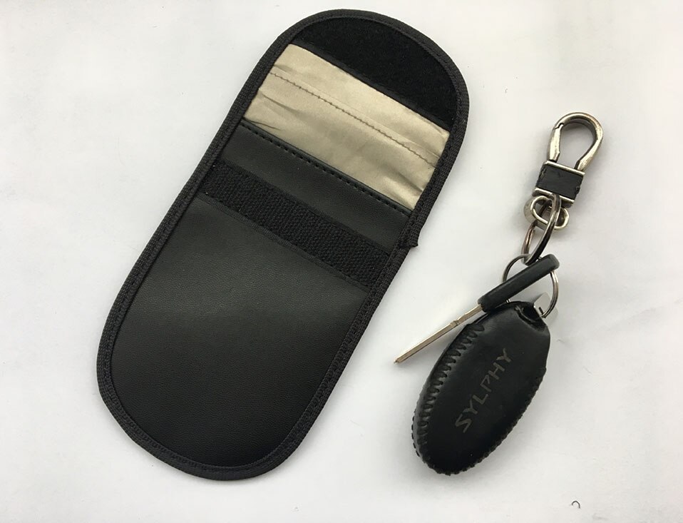 Car Keyless Home Storage Bags Organization Phone Car Key Keyless Entry Fob Signal Guard Blocker Black Faraday Bag                (10)