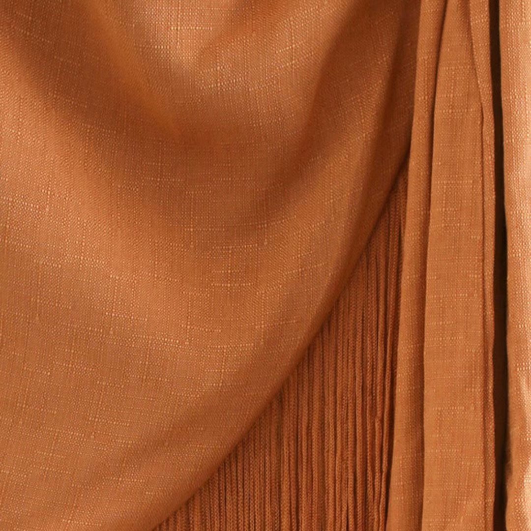 Caramel Charm Fringed Wrap Skirt