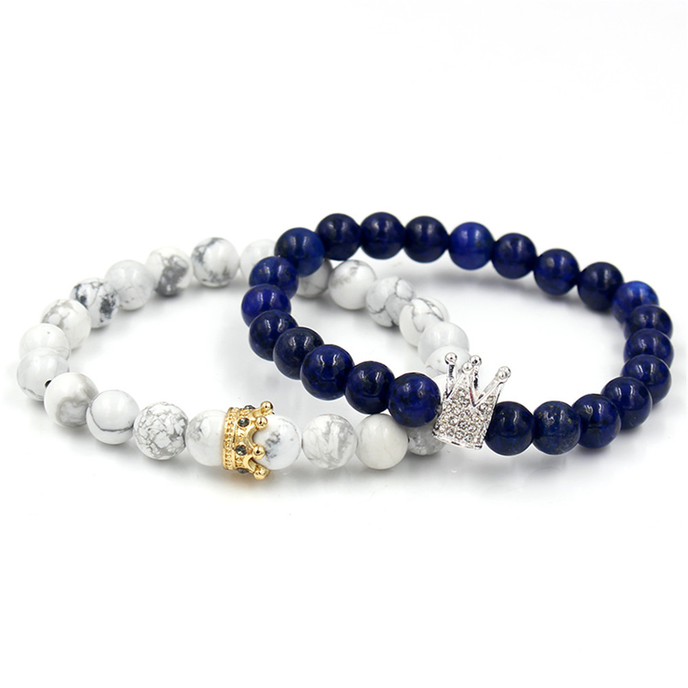 Natural pure white pine blue gold stone hand skewers 2 undefined