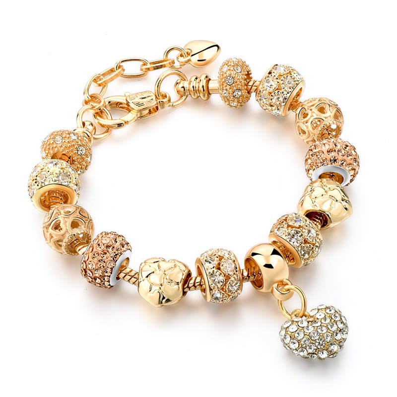 Gold-plated heart beaded bracelet 2 undefined