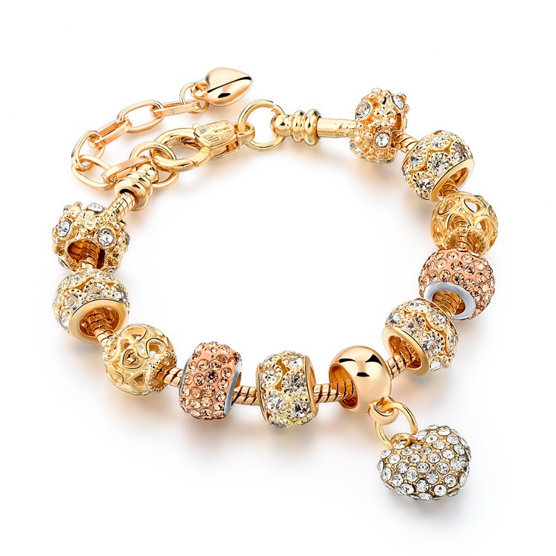 Gold-plated heart beaded bracelet 3 undefined