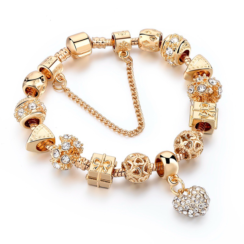 Gold-plated heart beaded bracelet 4 undefined