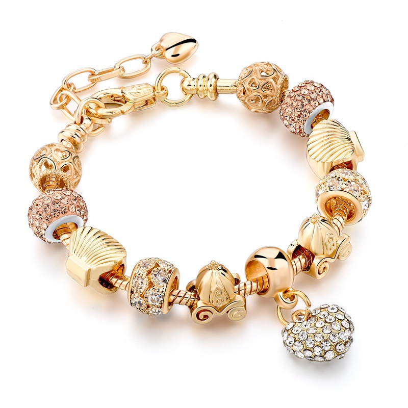 Gold-plated heart beaded bracelet 5 undefined