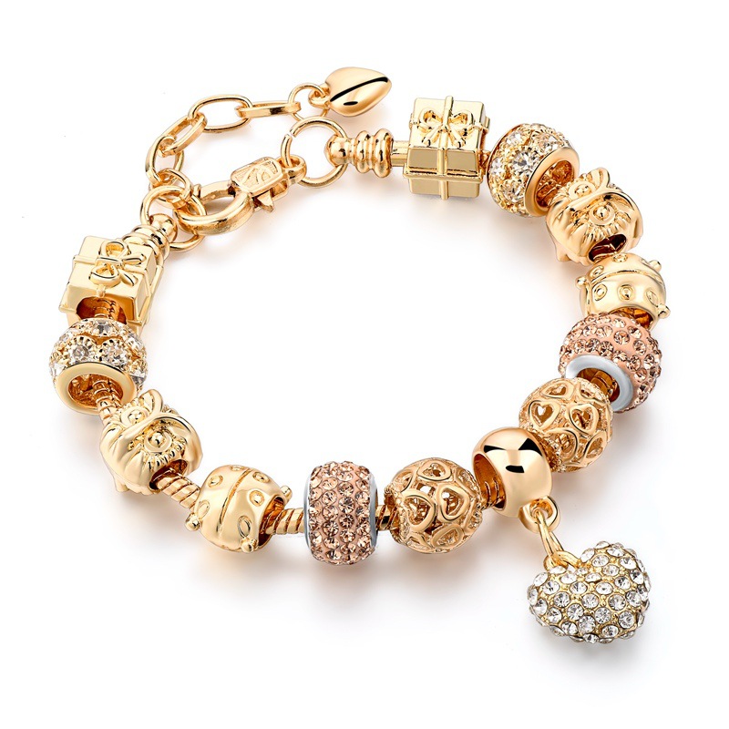 Gold-plated heart beaded bracelet 7 undefined