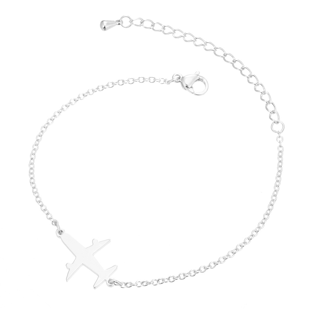 Silver s925 Unique Aircraft Bracelet with aviation-themed charms for aviation enthusiasts Meléche Jewelry USA