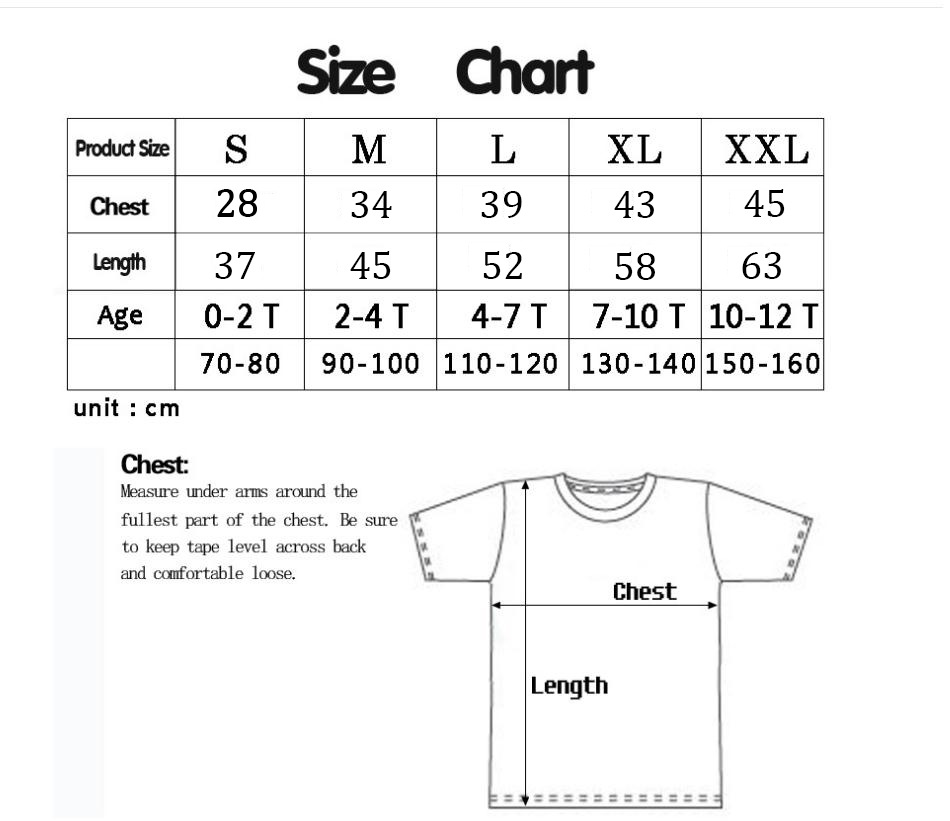 Image displaying various sizes of a "Pink Word Parent-child Family Outfit: Trendy Matching Sets", indicating size options available for purchase.