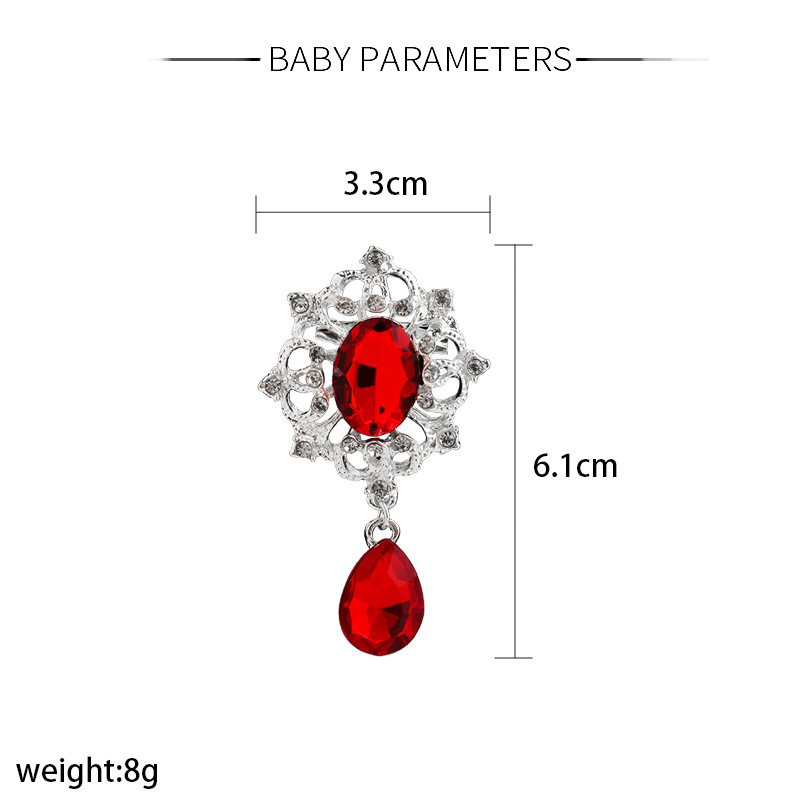 Fashion Retro Wild Drop Glass Drill Brooch 1 undefined