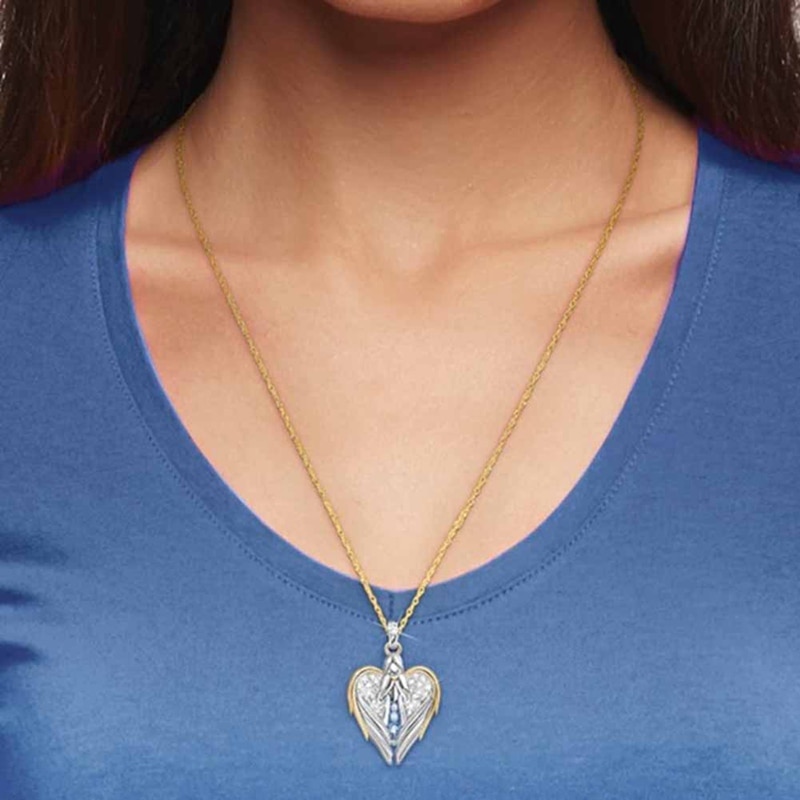 Gold Sliver Crystal Rhinestone Heart-shaped Design Angel Wings Sweater Chain Pendants Necklaces For Women Angle Girl Gift 2 1636894899513 Gold Sliver Crystal Rhinestone Heart-shaped Design Angel Wings Sweater Chain Pendants Necklaces For Women Angle Girl Gift